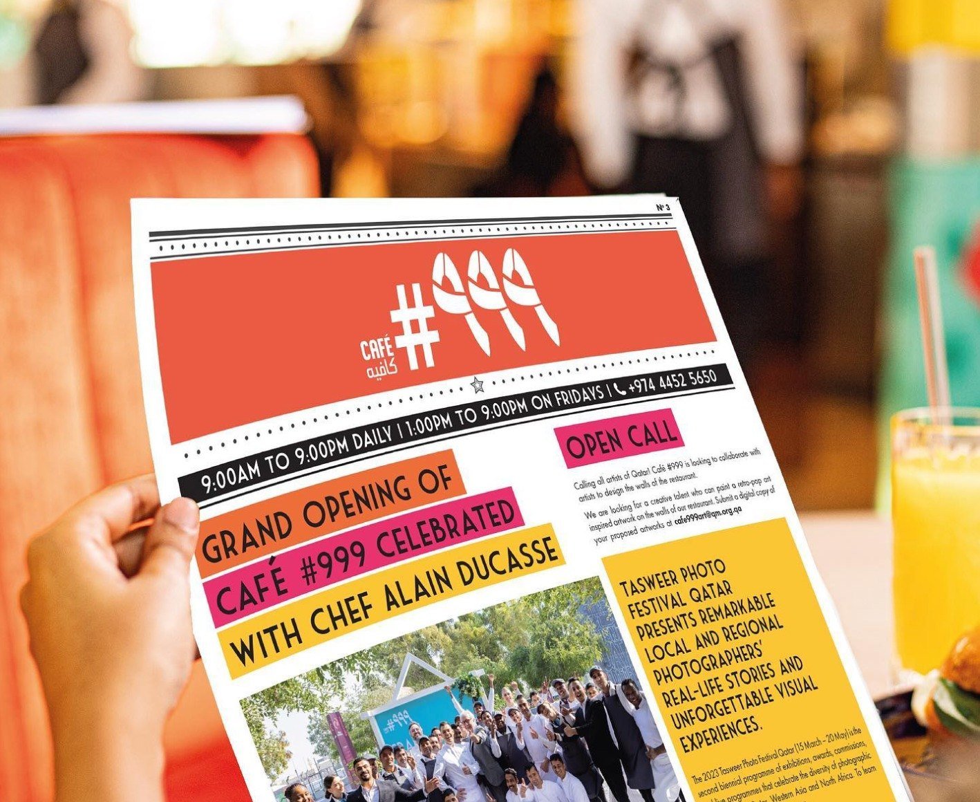 Café #999 newspaper design